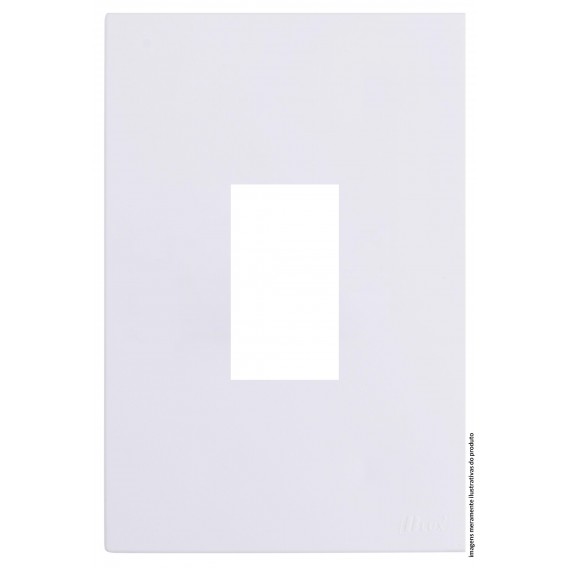 Placa 1 Módulo Vertical com Suporte 4x2 - RECTA BRANCO GLOSS